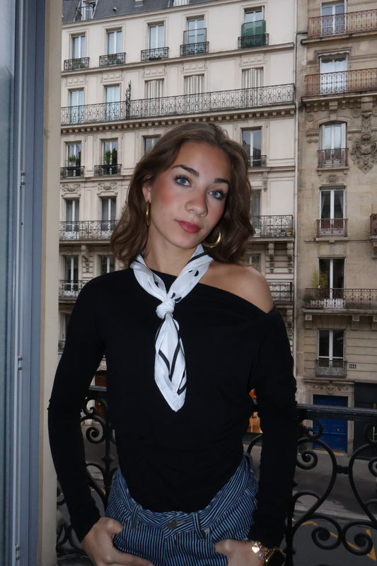 Black one shoulder top